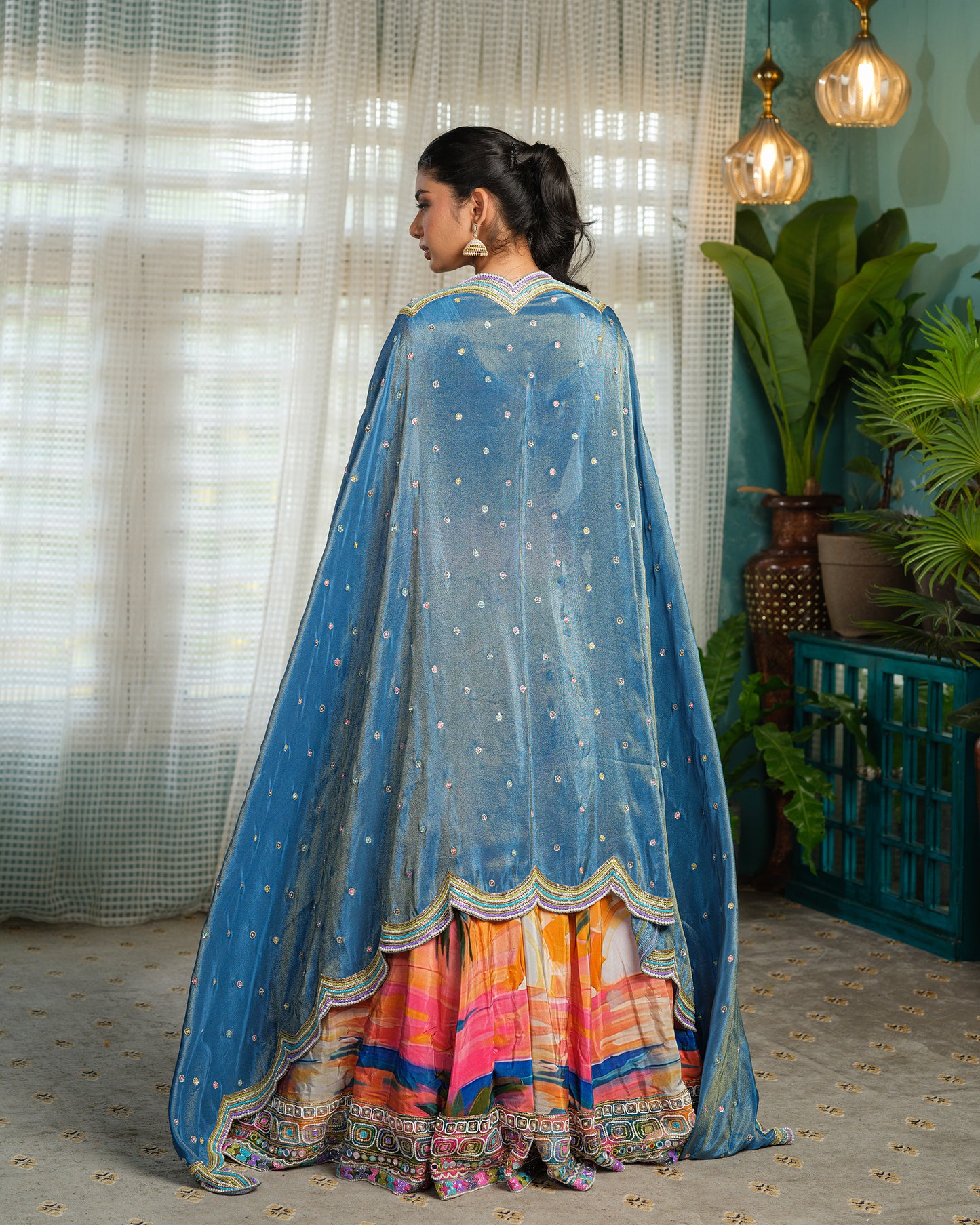 The sky Is Pink Lehenga Set