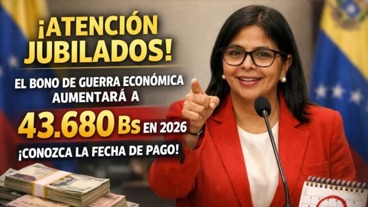 ¡Atención Jubilados! El Bono de Guerra Económica Aumentará a 43.680 Bs en 2026 – Conozca la Fecha de Pago